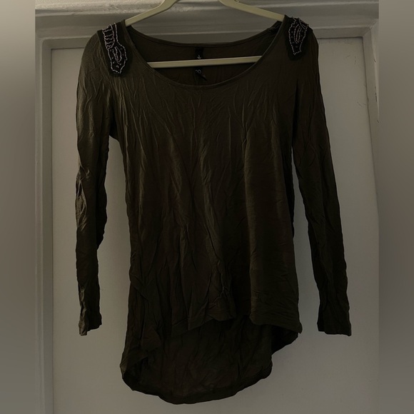Jessica Simpson Forest Green Open low back Top size Small - Picture 1 of 11